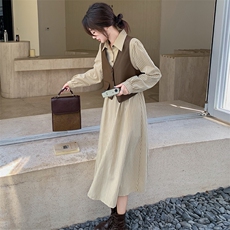 主推皮马甲+连衣裙二件套9868-P155-K218，女装套装/套裙，2C129