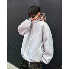 E53P88复古潮牌撞色连帽棉衣男女冬季加厚高级感假两件呢，男装棉衣，星座512-6