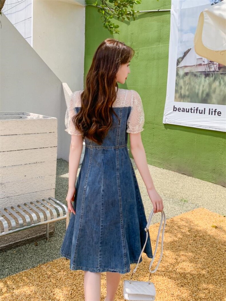 牛仔连衣裙，女装连衣裙，琴菲儿