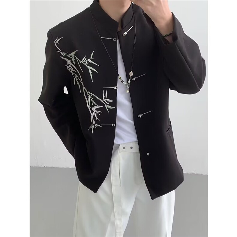 XZ05-P58新款唐装西装简约ins原宿潮流慵懒流行日系气质时尚,男装西服套装,电商B323A
