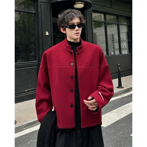 加棉加厚毛呢外套短款夹克大衣504-F32-P75控118（加棉P85控128）图片