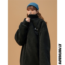 冬季羊羔毛情侣款oversize慵懒风羽绒棉服女冬季2023加厚棉衣外套，男装棉衣，星座909