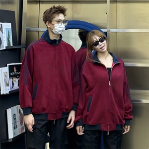 抖音得物高品质 美式高街重磅结构设计拼接织带立领卫衣外套 CM42图片