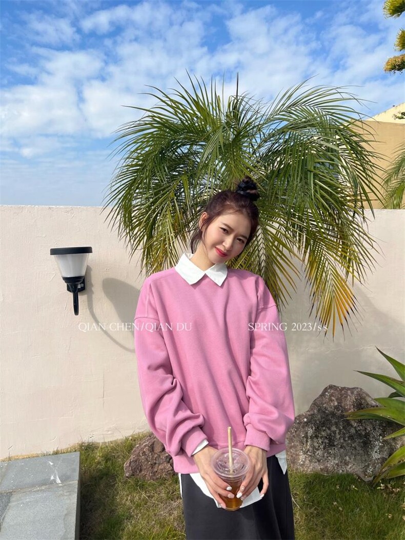 现货春季新款简约卫衣，女装卫衣/绒衫，QIANCHEN 谦晨(1F)