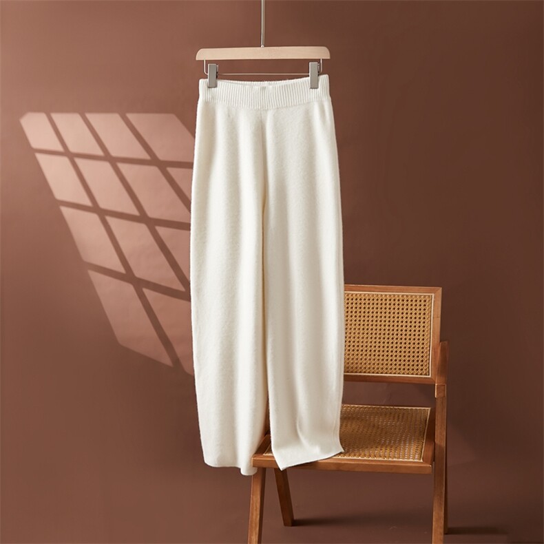休闲山羊绒香蕉裤女软糯绒感纯色加厚保暖2025秋冬减龄针织羊毛裤，女装休闲裤，朵沐纯羊绒