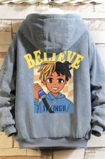 牛仔外套男大码加厚加绒衣男羊羔毛服男砖墙NM53271-P140，男装棉衣，电商A040A