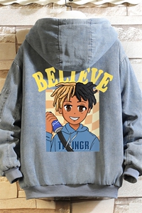 牛仔外套男大码加厚加绒衣男羊羔毛服男 砖墙 NM53271-P140图片