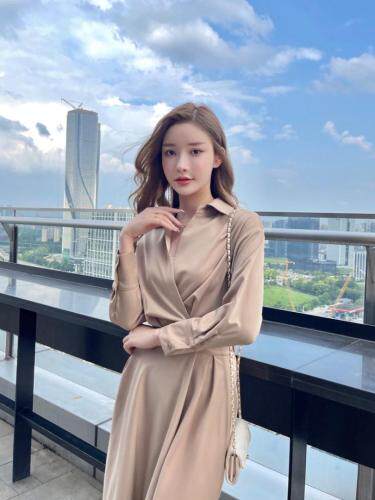 【东方名裳】秋季新款时尚简约风格连衣裙，女装连衣裙，东方名裳