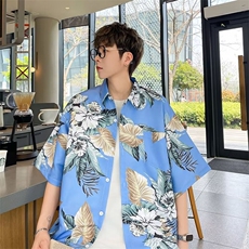 夏季男士印花短袖衬衫个性衬衣外套，男装衬衫，星座1013