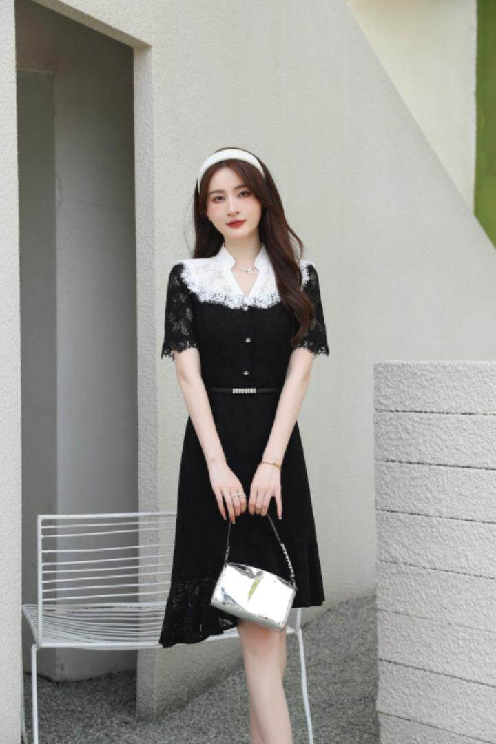 2022新款夏装蕾丝韩版修身连衣裙，女装连衣裙，衣佳佰分(1F)