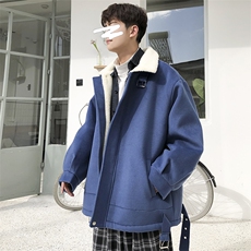 秋冬呢料港风ins纯色加厚羊羔毛短款男保暖棉衣A071-089-P125，男装夹克，电商A071