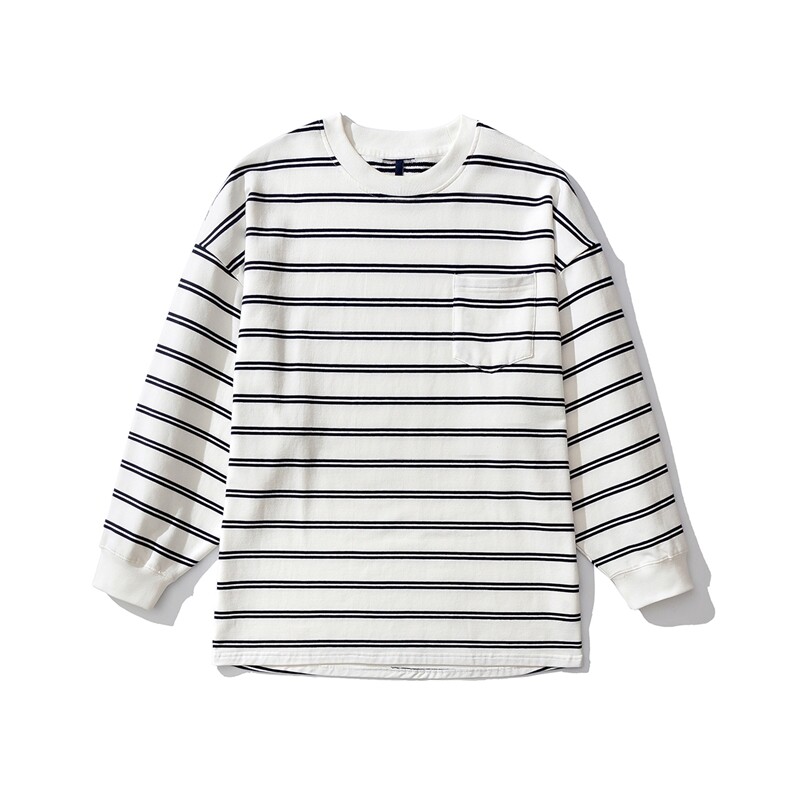 可二开白底高品质条纹圆领大码M-5XL卫衣97%棉3%氨纶77943P50控78，男装卫衣，星座227-7