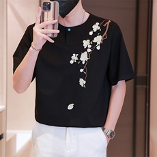 小伙纯色重工T恤男休闲宽松风刺绣衬衣轻熟风A236-82572-P55，男装T恤，电商A236