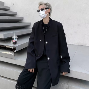 秋季金属扣垫肩中山装外套 XZ194 P63图片