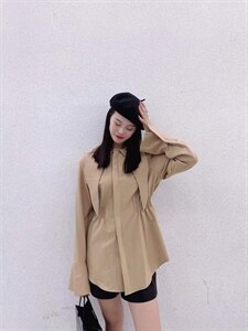 秋装尖领衬衫,女装衬衫,米壹