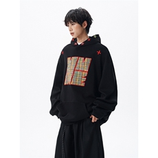 8XL-M美式复古小香风卫衣宽松连帽重磅外套刺绣加大码WY9109/P65，女装短外套，电商B238