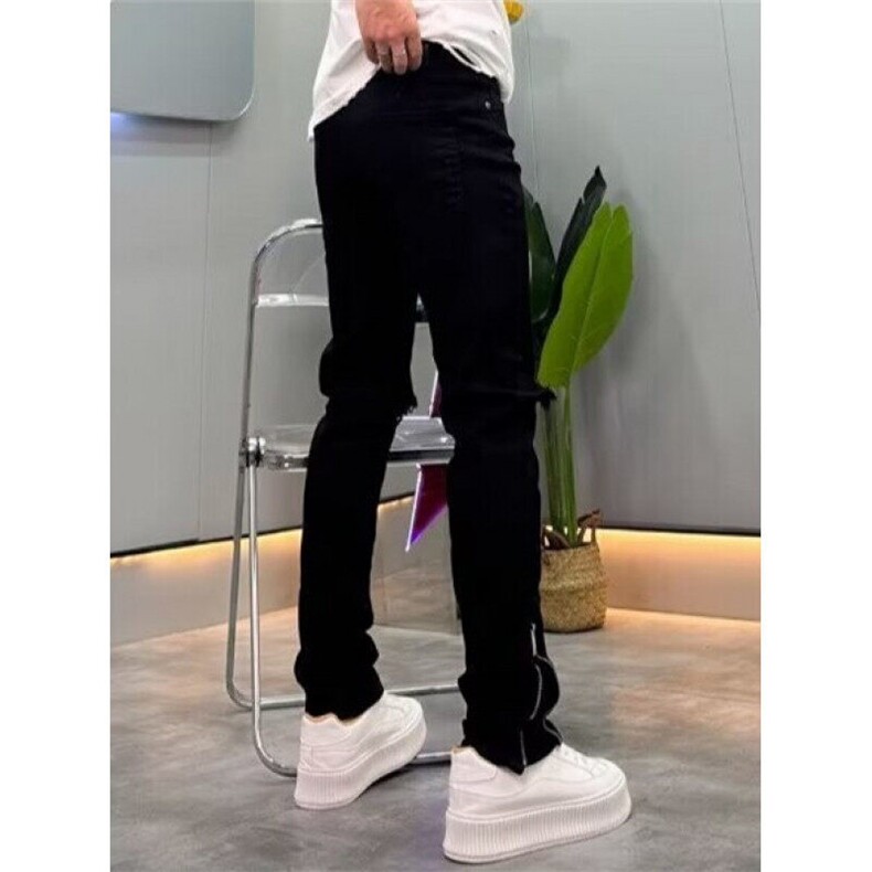 黑色牛仔裤男破洞夏季新款弹力修身小脚百搭时尚休闲裤子N7215,男装牛仔裤,星座1116A（原606A-3）
