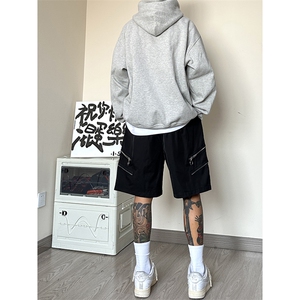 B221 美式ins高街暗黑小众拉链宽松五分裤短裤 LK23061-P50 控68图片