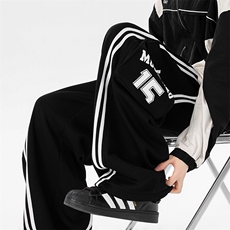 8XL-M美式条纹工装裤休闲裤男宽松直通阔腿加绒裤子K9123P78控98，男装休闲裤，电商D206-1