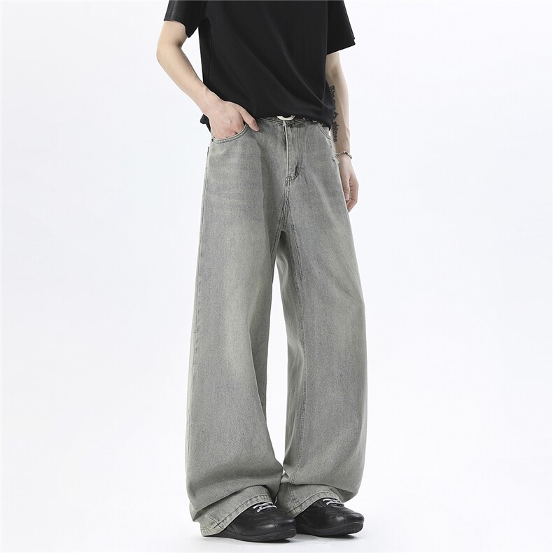 xz905-Z097#-特P-38美式高街宽松阔腿牛仔裤，男装牛仔裤，星座905