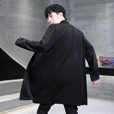 秋季风开衫披风外套长款宽松胖子肥佬加肥加大男士风衣F5801P65，男装风衣，星座1306