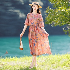 2026年春季大摆型优雅气质旅游日常聚会女士，女装连衣裙，江南依恋