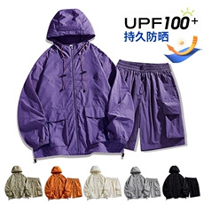 UPF100+有报告凉感轻薄透气套装防晒服两件套HS621-P70，男装防晒衣，星座1206（原A206）