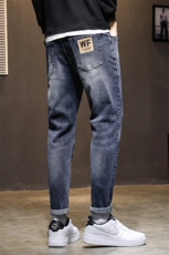 牛仔裤男2025年秋冬季新款修身小脚裤男韩版潮流九分裤6021-P50，男装牛仔裤，星座1006-1