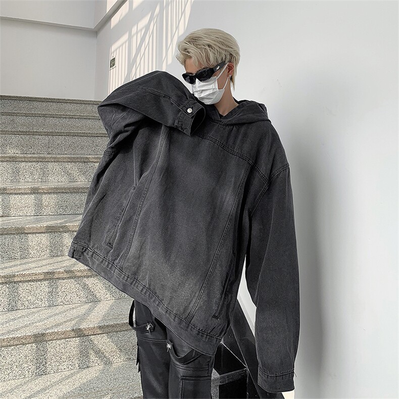 美式潮牌复古牛仔夹克连帽高街vibe宽松套头外套上衣男J8605-P65,男装夹克,星座1008