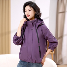 2025秋装新款温柔雅致休闲连帽外套，女装短外套，凝聚力