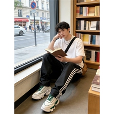 GX6115P35春秋款三防立体包边裤头三条杠宽松直筒休闲裤男女款,男装休闲裤,星座1108-5,四季星座 GX6115P35春秋款三防立体包边裤头三条杠宽松直筒休闲裤男女款,男装休闲裤,星座1108-5,四季星座