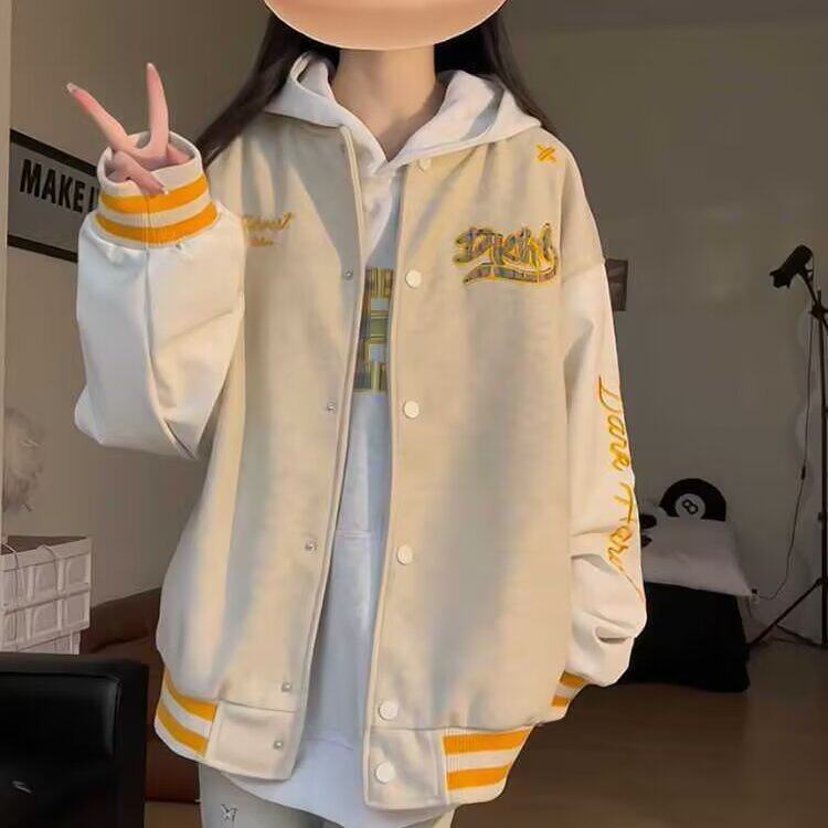 美式复古刺绣撞色棒球服外套2026新款春秋青少年小众潮牌夹克上衣,男装夹克,星座715-4