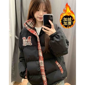 冬季棉衣男女款保暖外套面包棉服港风加绒宽松棉袄 M101图片