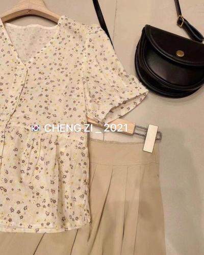 「现货」夏季新款刺绣小花上衣+棉布半裙，女装半身裙，cheng zi