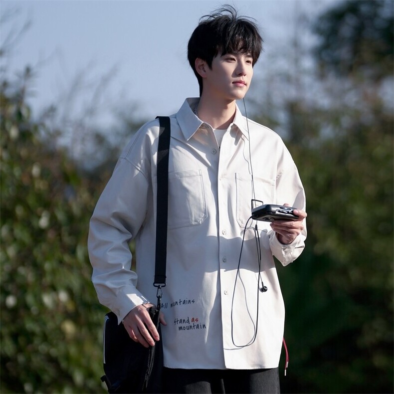 25年春季长袖衬衫男工装外套衬衣宽松现货DS-C323-1-2502-特批50，男装衬衫，电商C323-1