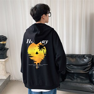 KS21266-P38 连帽开衫卫衣男运动外套大码班服图片