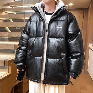 假两件棉衣男加厚冬季皮棉服字母男士棉袄潮外套A266-P02-P85图片
