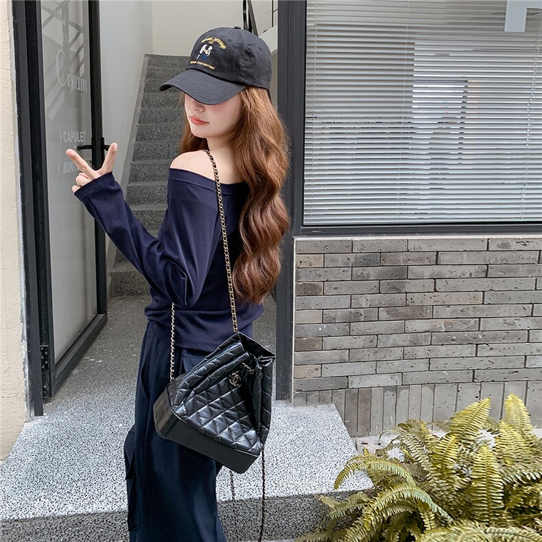 设计感露肩工装套装女2025秋季新款时尚洋气减龄显瘦阔腿裤两件套,女装套装/套裙,2C218