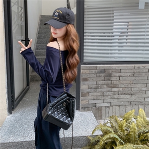 设计感露肩工装套装女2025秋季新款时尚洋气减龄显瘦阔腿裤两件套图片