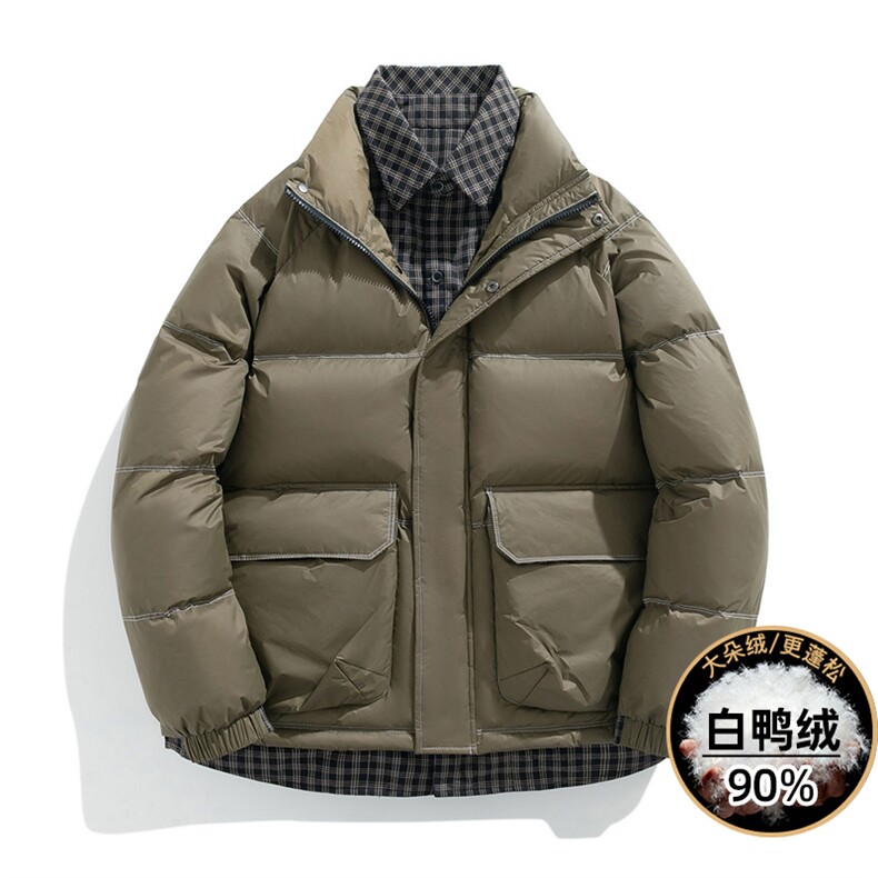 M-8XL冬季大码假两件90白鸭绒羽绒服Y2379-XZ109-P215-230控298，男装羽绒服，星座109