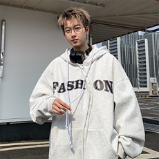 重磅华棉美式小众设计连帽开衫宽松休闲卫衣KW2406-特P55控98，男装卫衣，电商B370