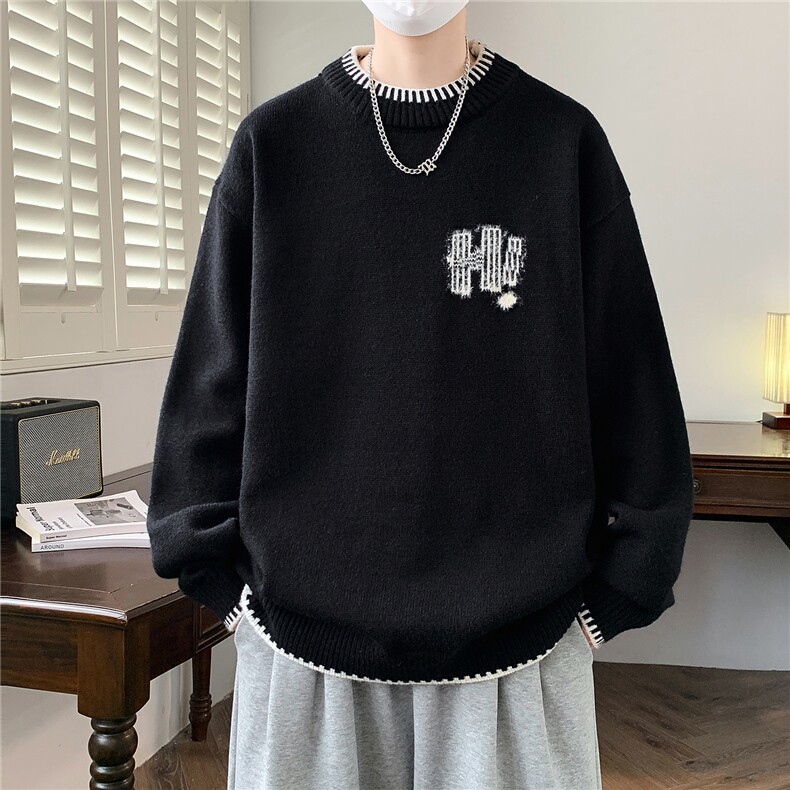 MY7239常规TP50针织衫男慵懒风套头长袖毛衣外套,男装针织衫/毛衣,电商A320