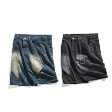 抖音品质潮流设计做旧复古水洗宽松牛仔裤B315-K24063-p55控78，男装牛仔裤，电商B315