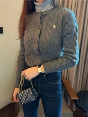 长袖加厚外套秋冬女装上衣百搭短款纯色羊毛衫，女装羊毛衫，伟泽羊绒