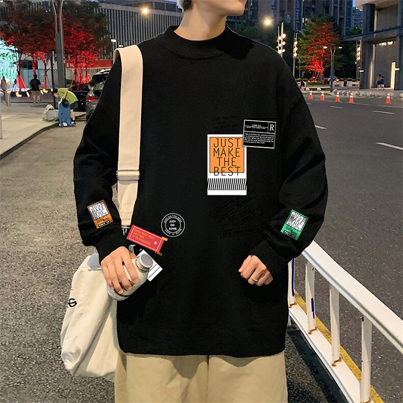 M18121-P45加绒款-P65半高领毛衣男士大码针织衫男毛线衣男,男装针织衫/毛衣,电商A040