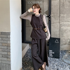25韩系优雅气质三件套装佩戴腰带p205k318-2C210，女装套装/套裙，2C210