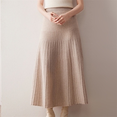 2025年秋季新款百搭女士百褶大伞半身裙，女装半身裙，尚达羊绒