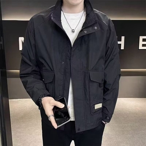 立领夹克男士春装外套2025新款潮流宽松工装上衣服春秋季男款褂子图片