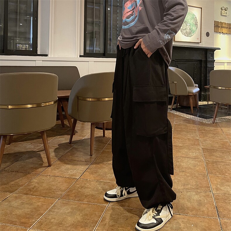 阔腿工装裤男日系潮牌休闲裤子大码宽松拖地长裤K0747-P45,男装休闲裤,星座308B-1