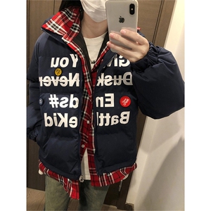 假两件短款棉服男款冬时尚慵懒潮流流行日系新款棉衣LW2100-P70图片